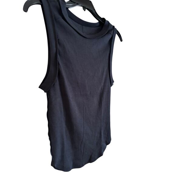 Free People We The Free Kate Tank Black Size Medium Cotton Ribbed Essential - Picture 4 of 5